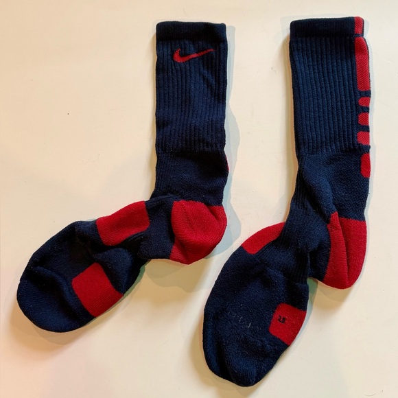 Nike Elite Basketball Crew Socks Navy/Red Size L (Pre-Owned) - Picture 1 of 5
